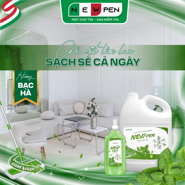 Nước Lau Sàn Nhà Thơm Newpen - Hương Bạc Hà (900g) - Ảnh 2